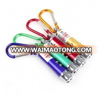 Mini Lights Cheap Promotional Gifts Torch with Carabiner UV Laser Flashlight