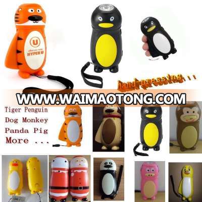 LED animal hand press flashlight for kid torch light customized torch light