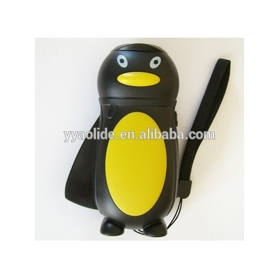 Penguin Shaped Dynamo LED Flashlight Torch - eco friendly PP-Penguin