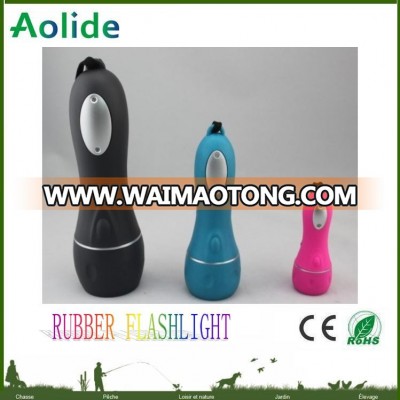 Eco- friendly material rubber flashlight torch waterproof flashlight big/middle/small size