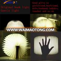 usb charger Led light lumio wooden/pu cover five color wholesale book light/foldable Recharble night light/gift items