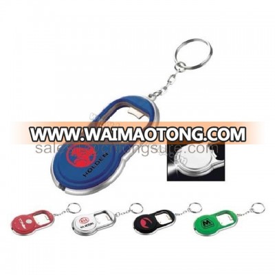 round led keychain flashlight key ring torch with bottle opener promotional gift