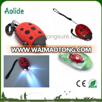 mini ladybug flashlight with 2 LED wind up dynamo bug flashlight