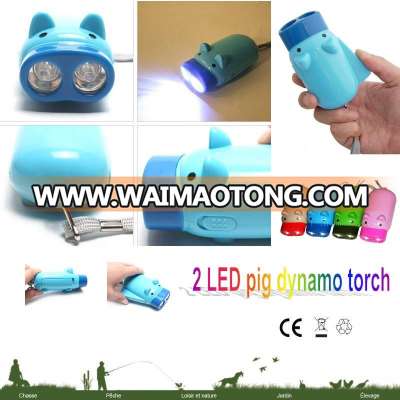 animal dynamo torch pig shaped flashlight useful and hand press torch for wine drinking promotion