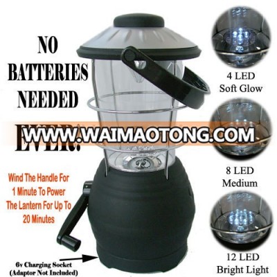 Happy Camper 12 LED Rechargeable Cranking dynamo Lantern hand crank lantern