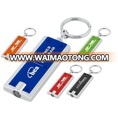 Square Plastic Keychain Light Custom Torch Keyring Traditional Slim Keylight