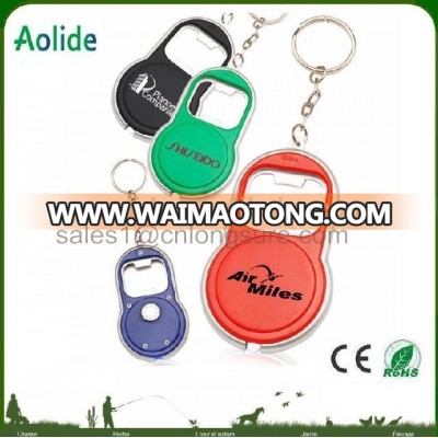 Promotional Round LED Key Light Bottle Opener mini Key Chain light with bottle opener