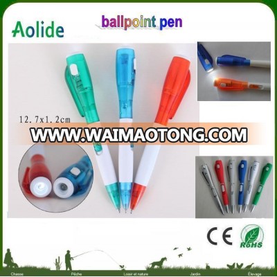 LED Light Ball Pen Light Up Ballpoint Pen can print LOGO simple plastic hotel ballpoint pen for promotion