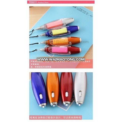 custom logo advertising ballpoint pen multi fuction ballpoint pen with light and sticky note