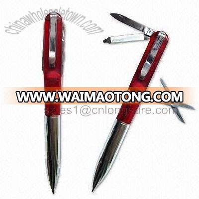 Swiss Army Knife pen with Metal Tools and Clip Mini-file mini-knife and mini-scissor