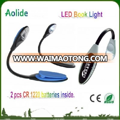 mini book light included battery LED Reading Book Light with Clip Flexible book lamp for school kids promotion